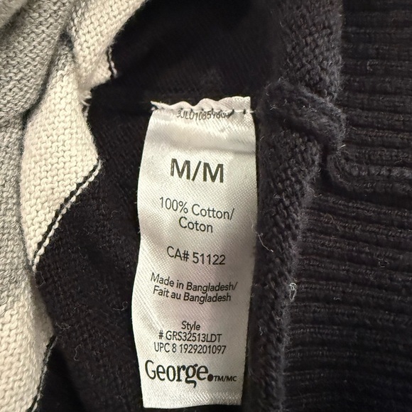 George Cardigan Cotton Black White Gray Sweater with V-Neck Women’s Size M - Picture 10 of 10